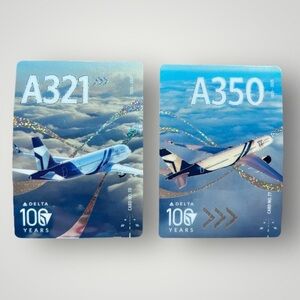 Delta Air Lines Centennial 100th Anniversary Special A350 A321 Pilot Card New
